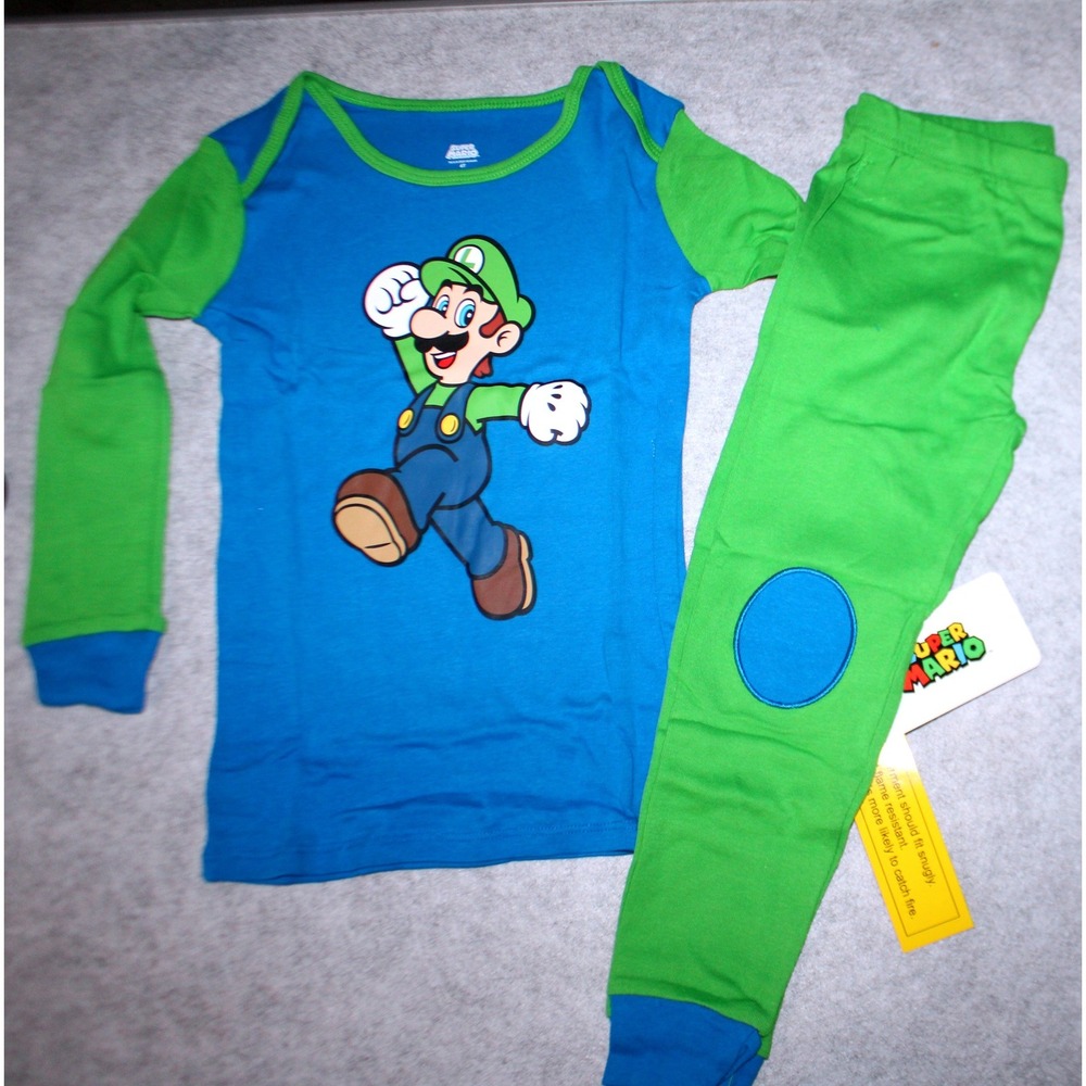 Boys Super Mario Luigi toddler pajama set shirt and pants size 4T NWT